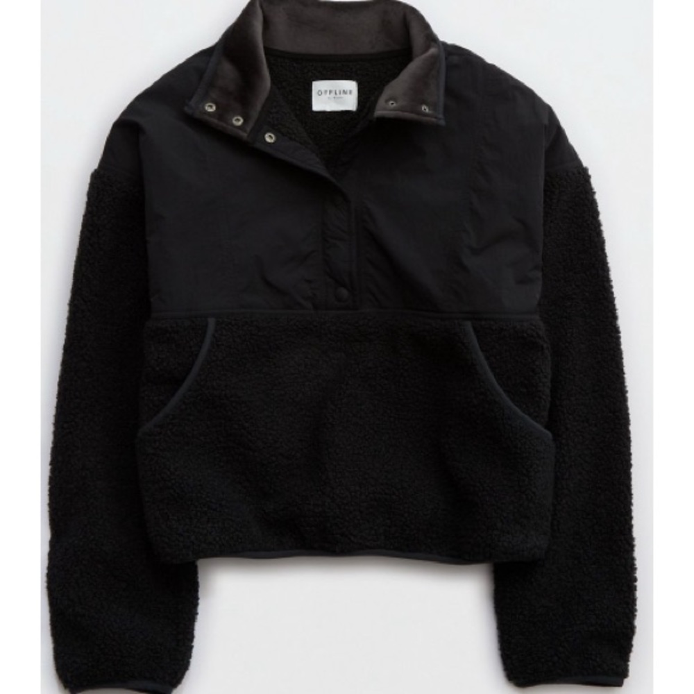 Aerie Black Fleece Jacket